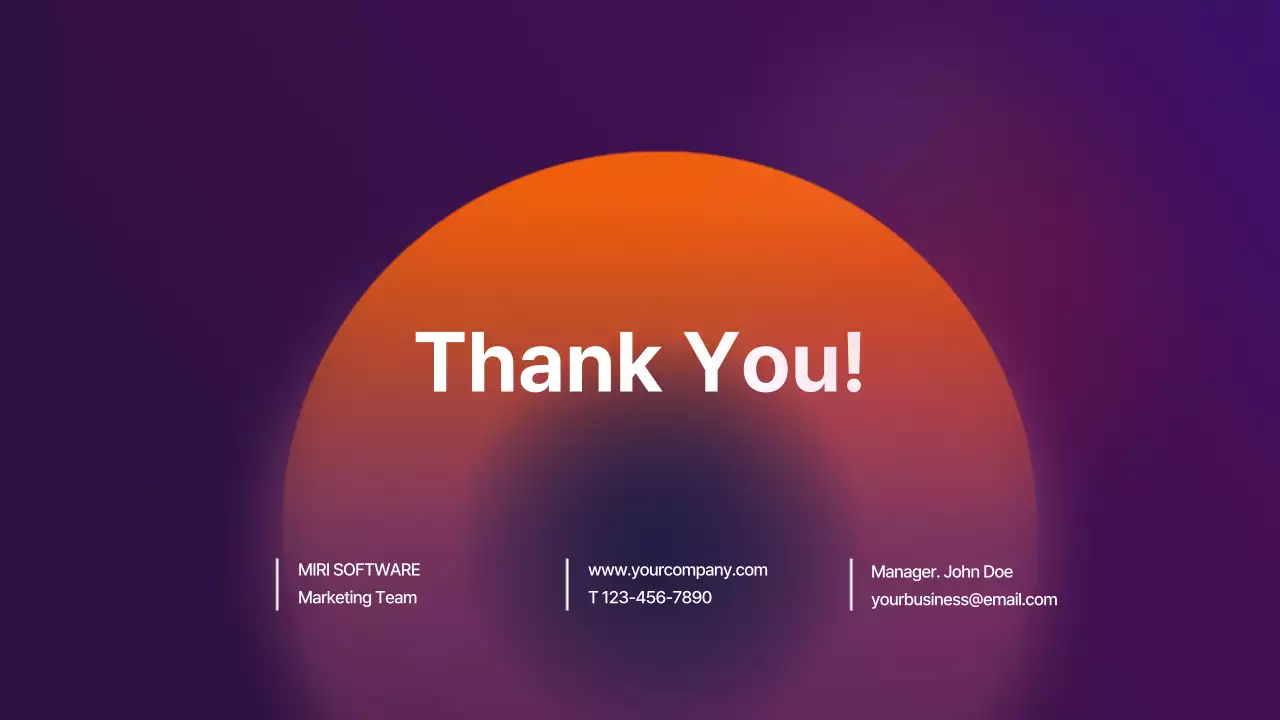 Gradient purple and orange company profile