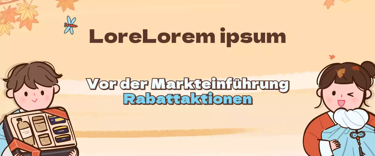 Rabatt auf eine animierte Herbst-Illustration Konzept in orange und hellblau