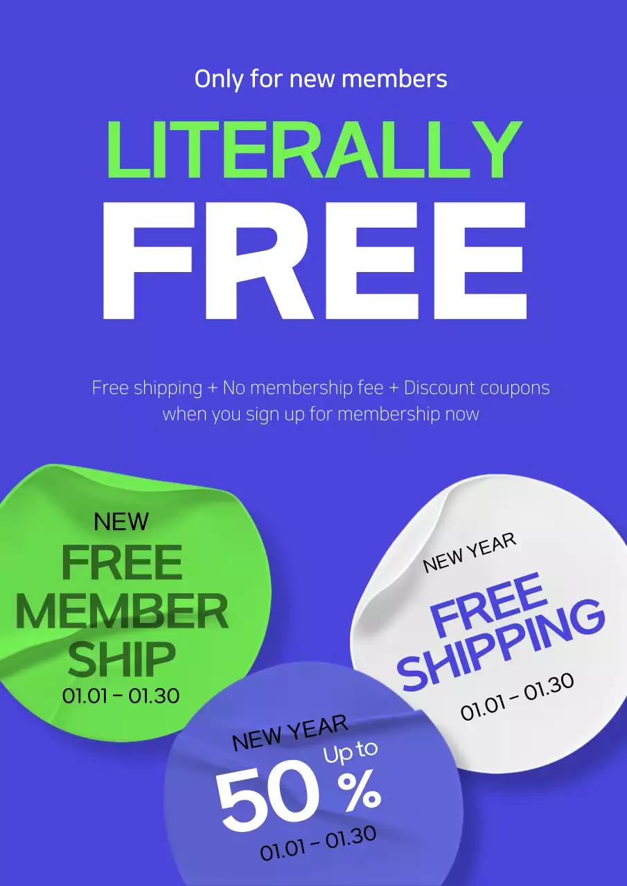 Blue Modern Membership Promotion Poster