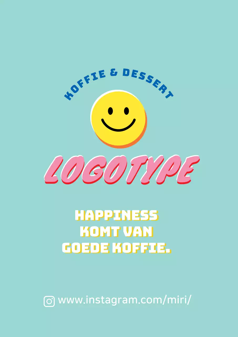 Blauwe roze illustratie leuke cafe promotie