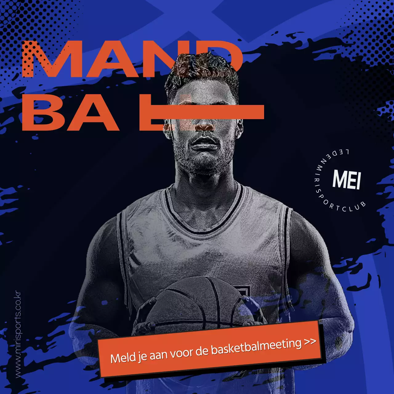 Rekrutering voor het blauw/oranje Sportscentre basketbalteam