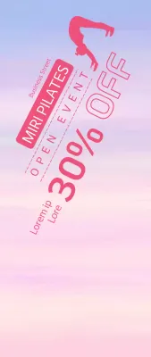 Pilates discount windbanner with a silhouette of an exercising woman on a pastel background