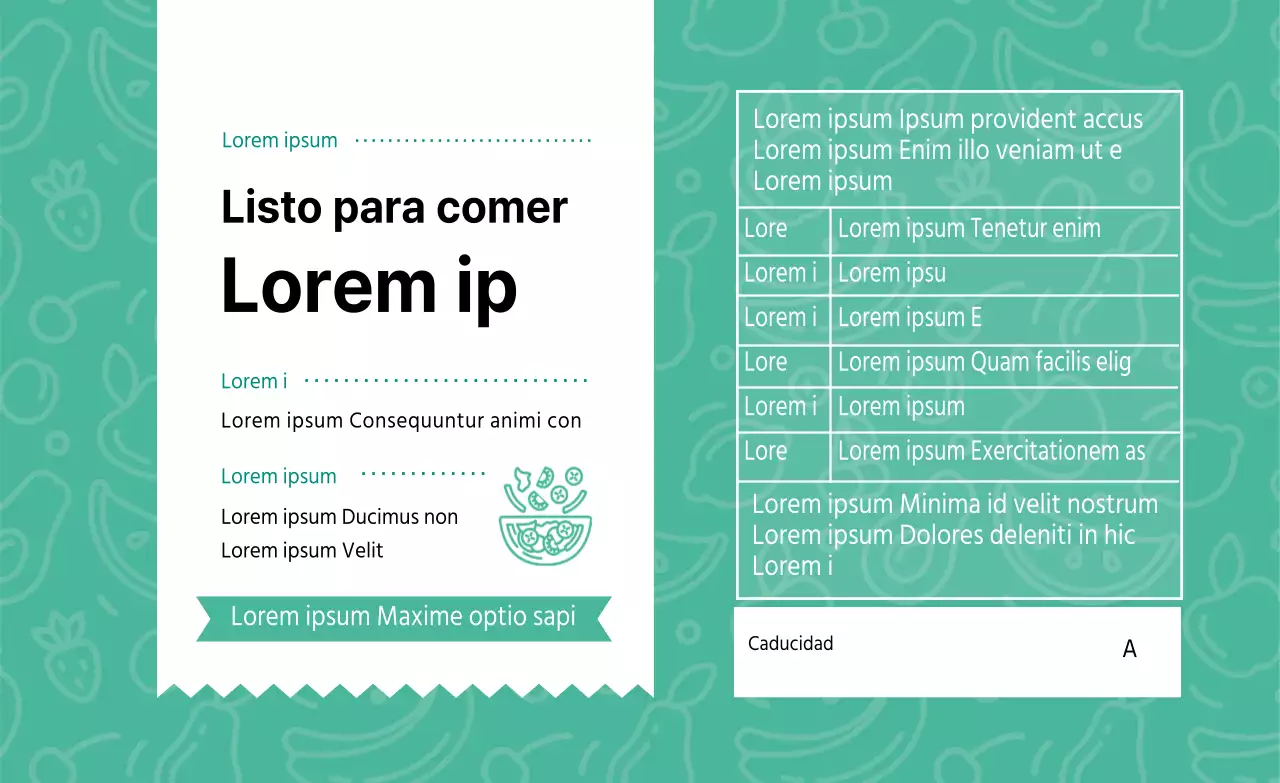 Etiqueta abstracta ilustrada para ensaladas