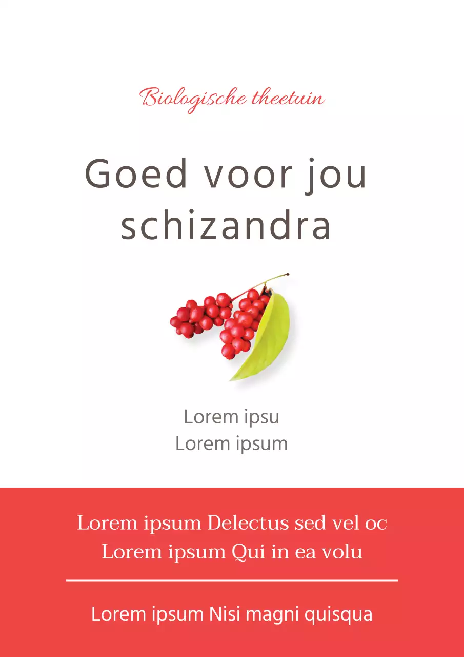 Promoot een rode eenvoudige aardbeien vruchtentheedrank menu