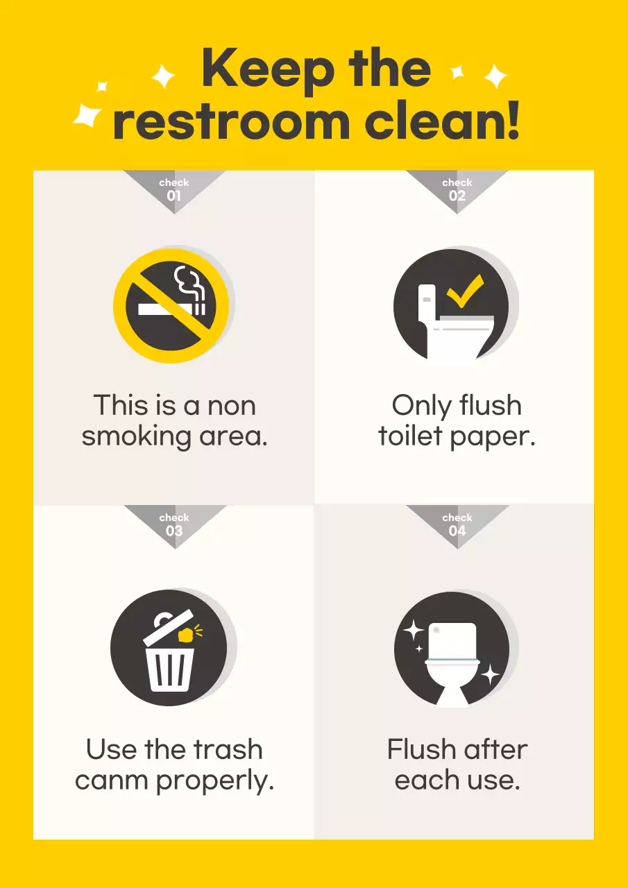 Yellow Simple Restroom Notice