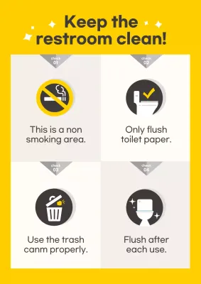 Yellow Simple Restroom Notice