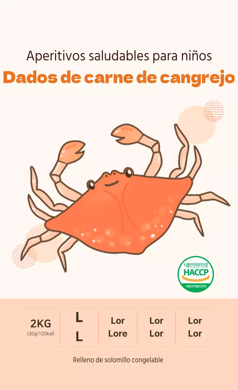 Carne de cangrejo de pegatina vertical