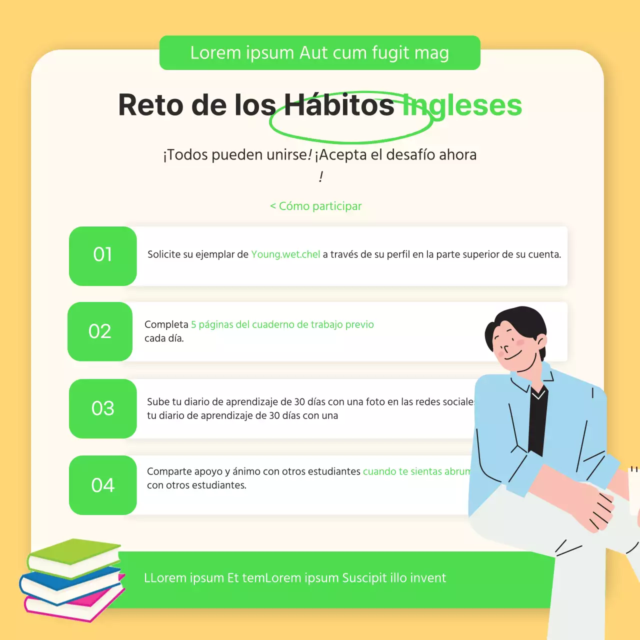 Reto de Hábitos Ingleses de Año Nuevo en chartreuse y amarillo