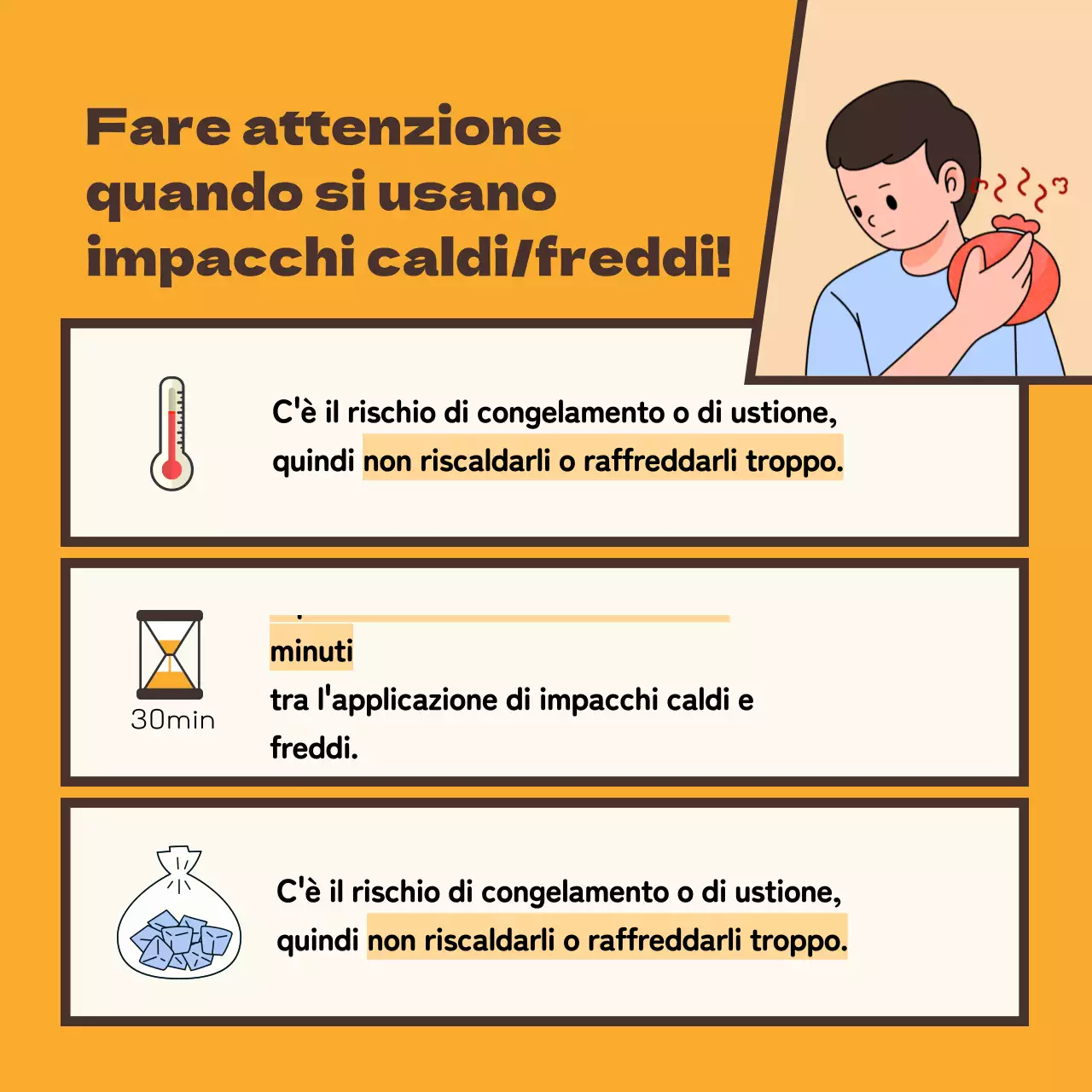 Cataplasmi contestualizzati con un concetto di cartone animato giallo e marrone