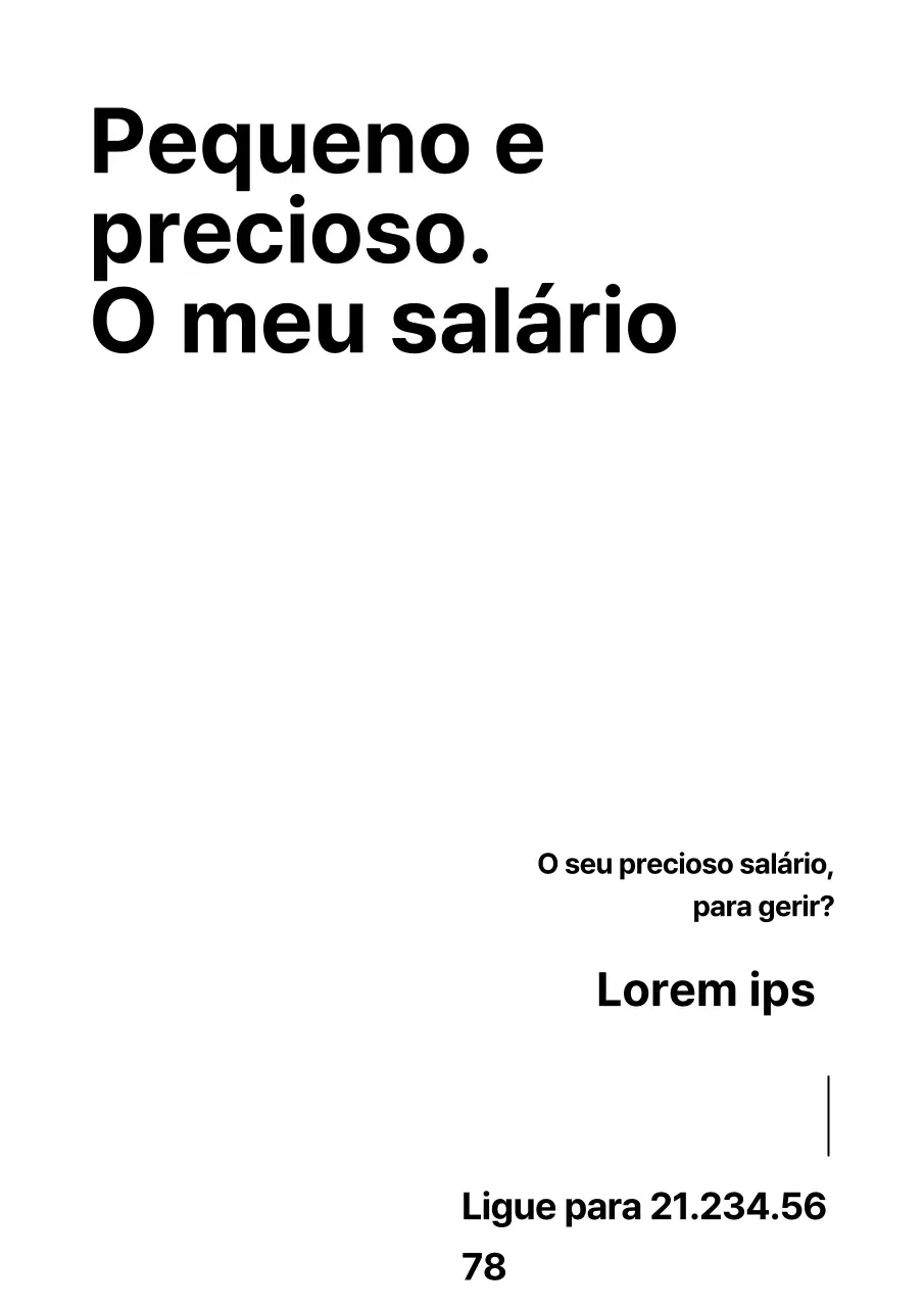 Promoção simples de um escritório de contabilidade com texto a preto e branco