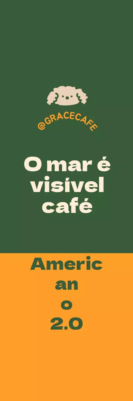 Um bonito logotipo verde e laranja de um café, guia de menu e promoção.