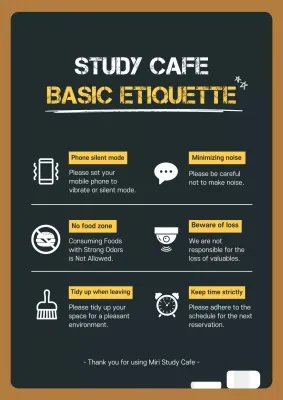 Black Simple Study Guide Poster