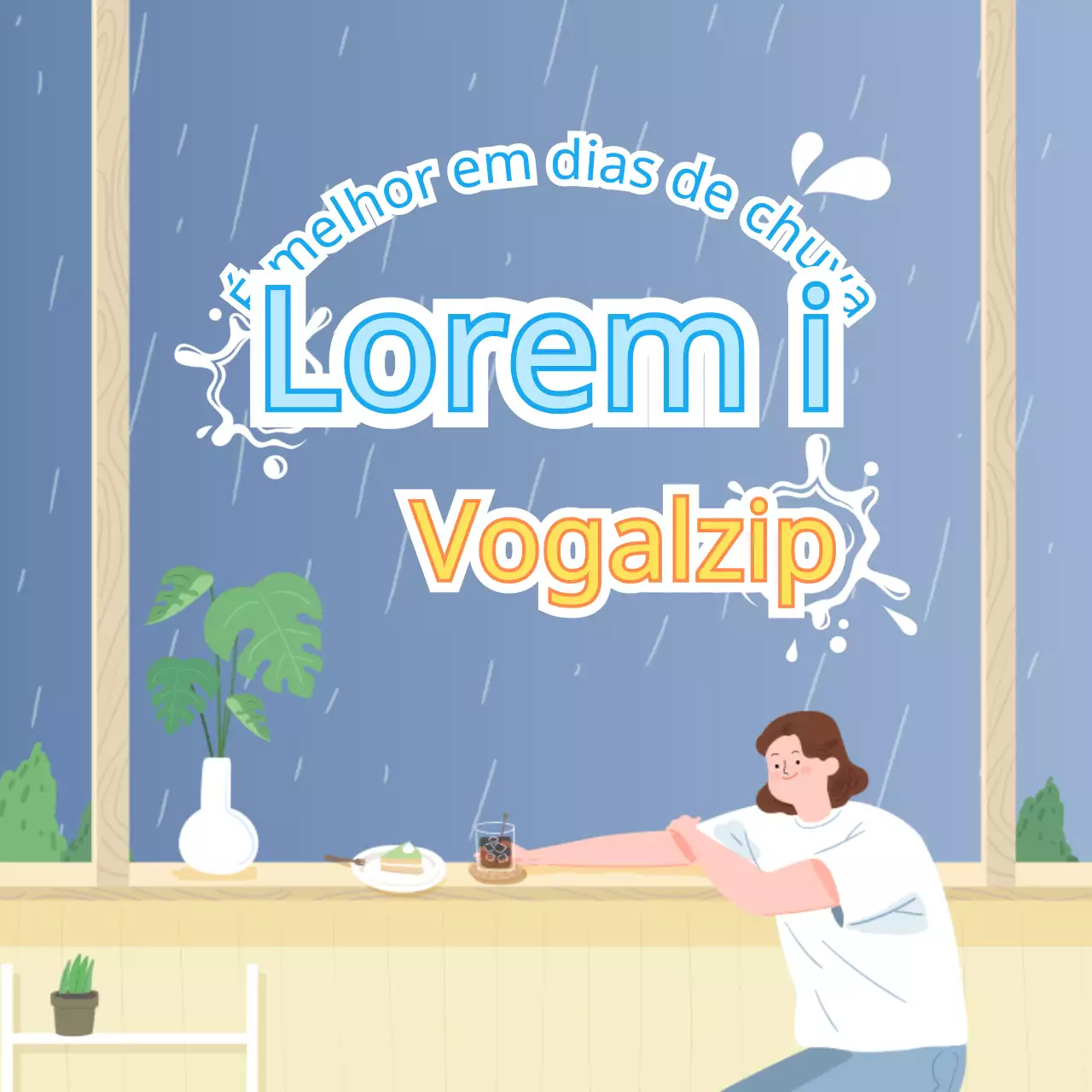 Recomendações para um café num dia de chuva em tons de azul