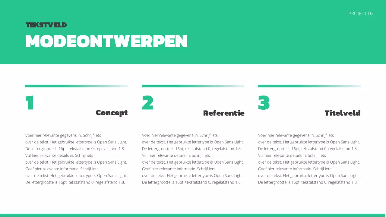 Een eenvoudig designportfolio in groen