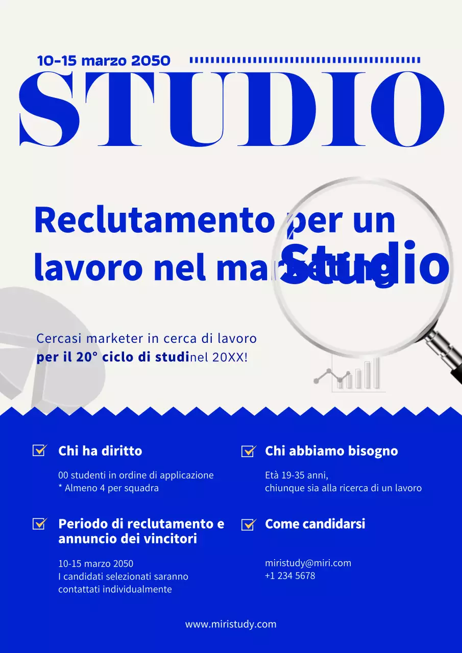 Annunci di lavoro moderni in blu