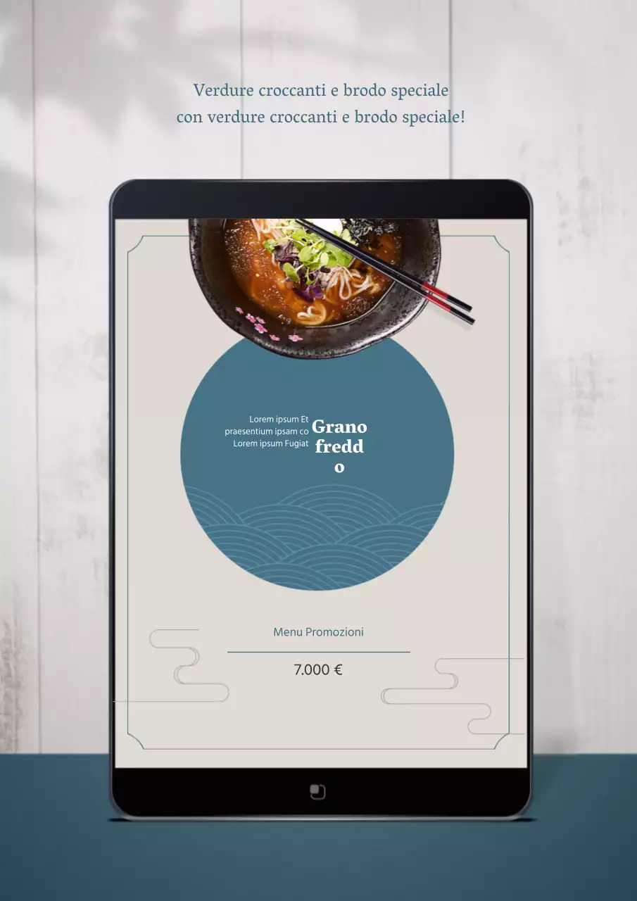 Promuovere il nuovo menu di spaghetti soba