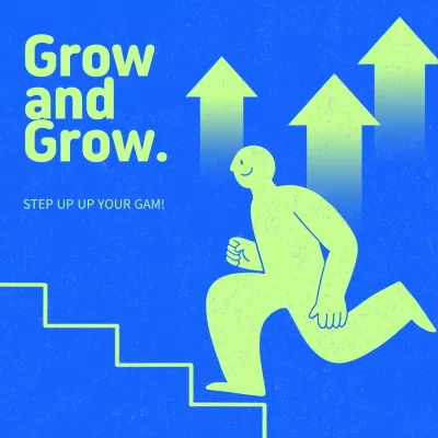 Blue Trendy Growth Promotion Social Media Post