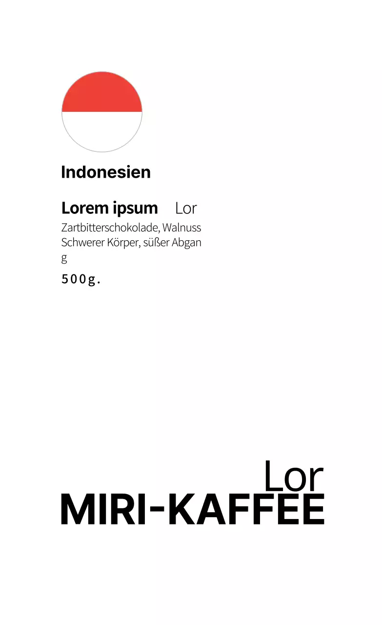 Weiße Flagge sauber Kaffee Café Bohne Etikett