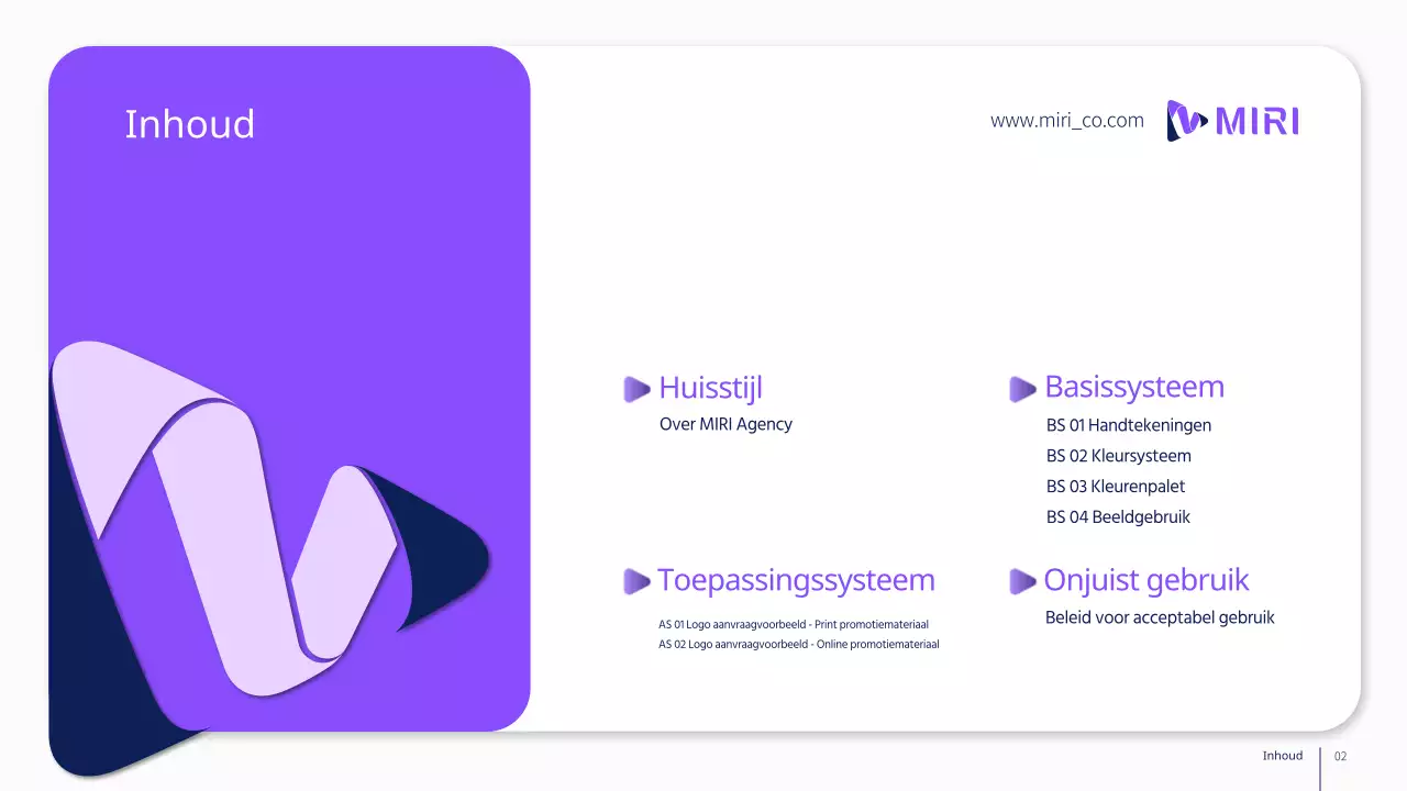 Zakelijke merkrichtlijnen in paars
