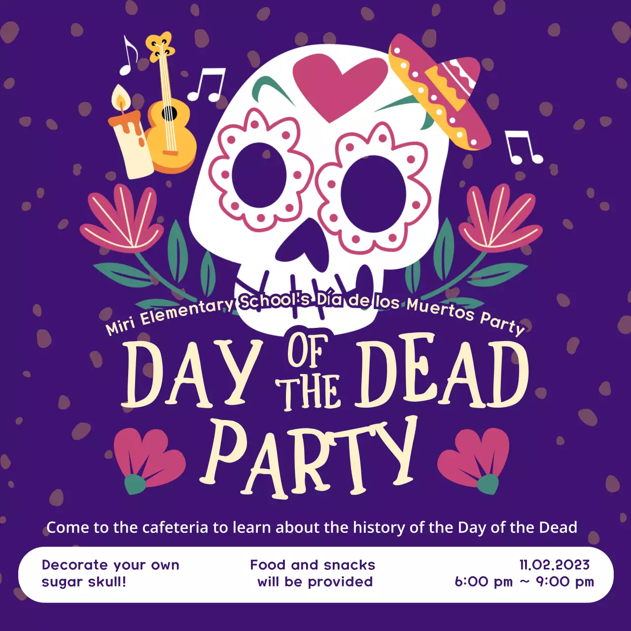 Purple Cultural Party Invitation Social Media Post