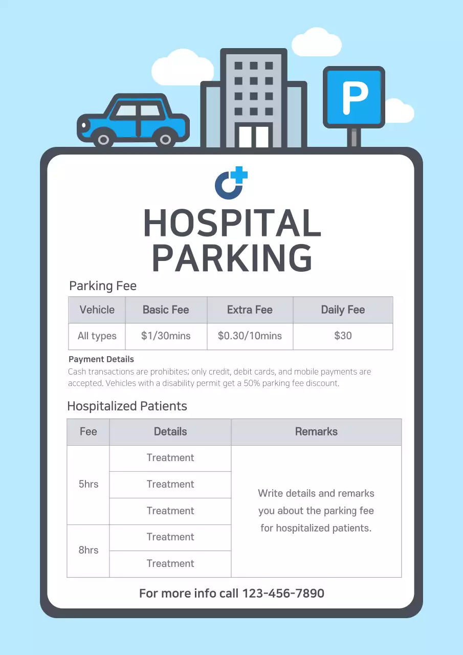 Blue Simple Parking Information