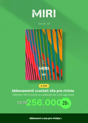 Abbonamento annuale a rivista scontata con mockup verde