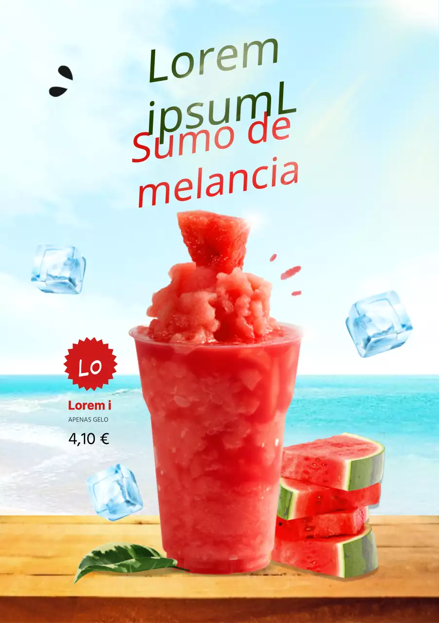 Apresentação do menu do café vermelho de verão