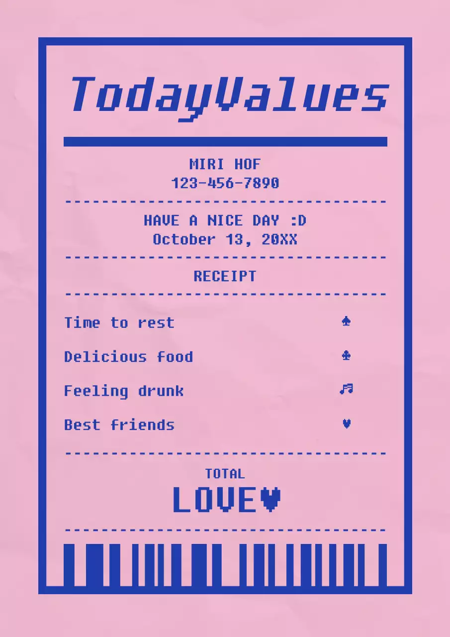 Pink Retro Love Card Poster