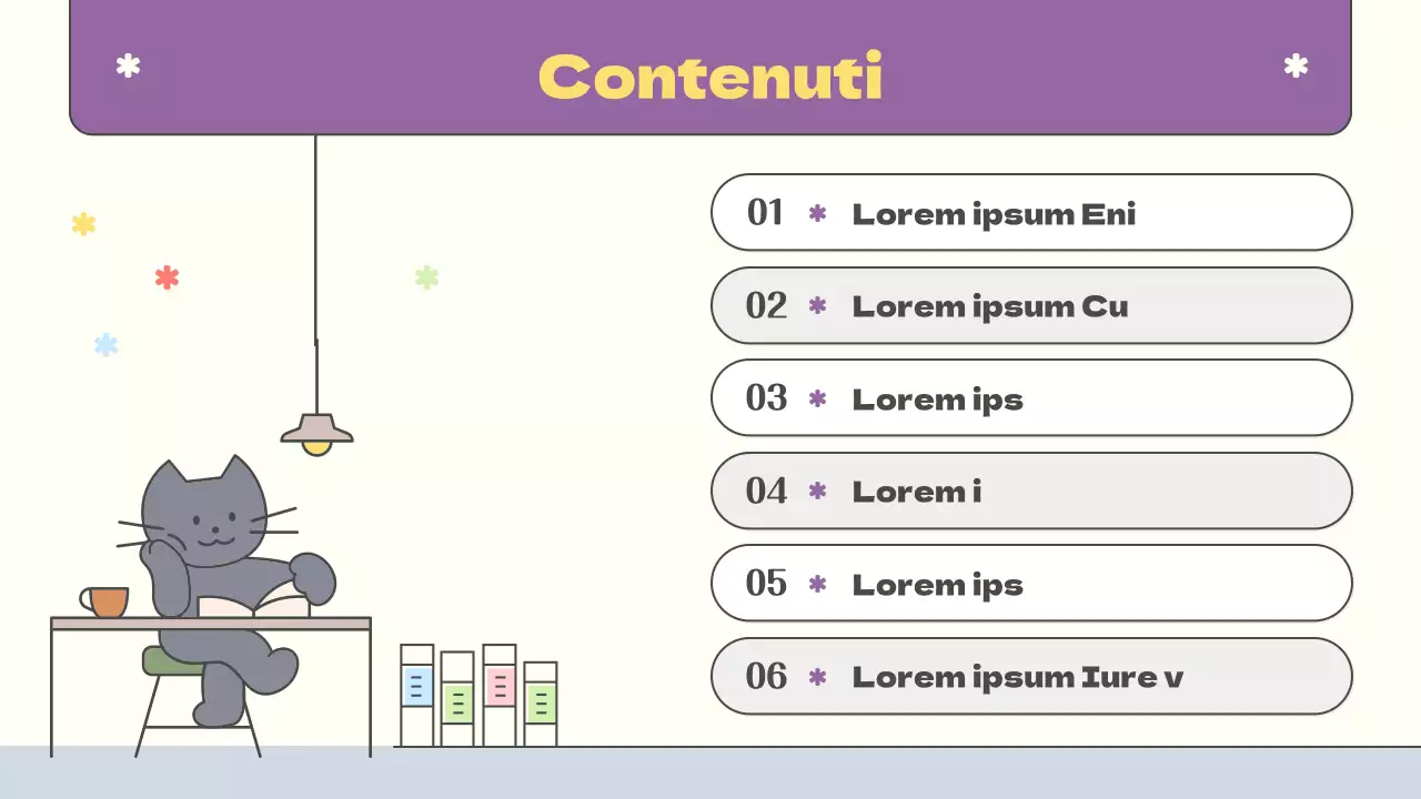 Pianificazione di pubblicazioni kitsch in giallo e viola Materiale didattico