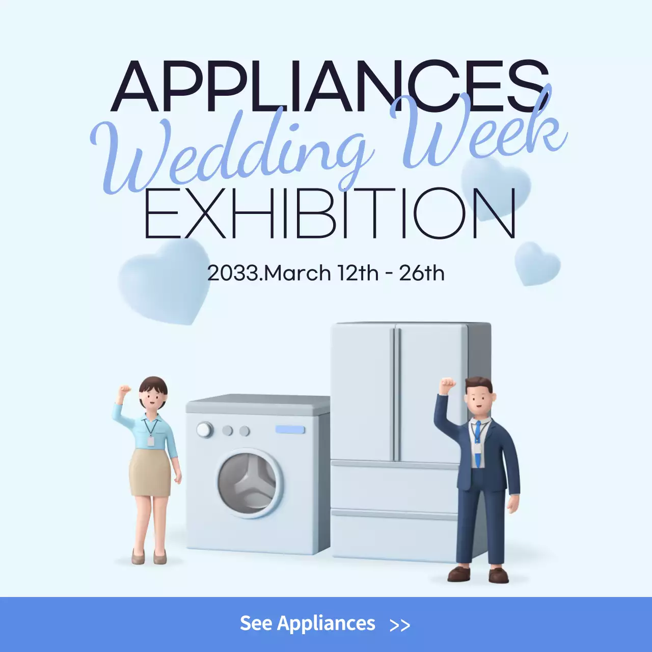 Blue Modern Wedding Exhibition Social Media Post