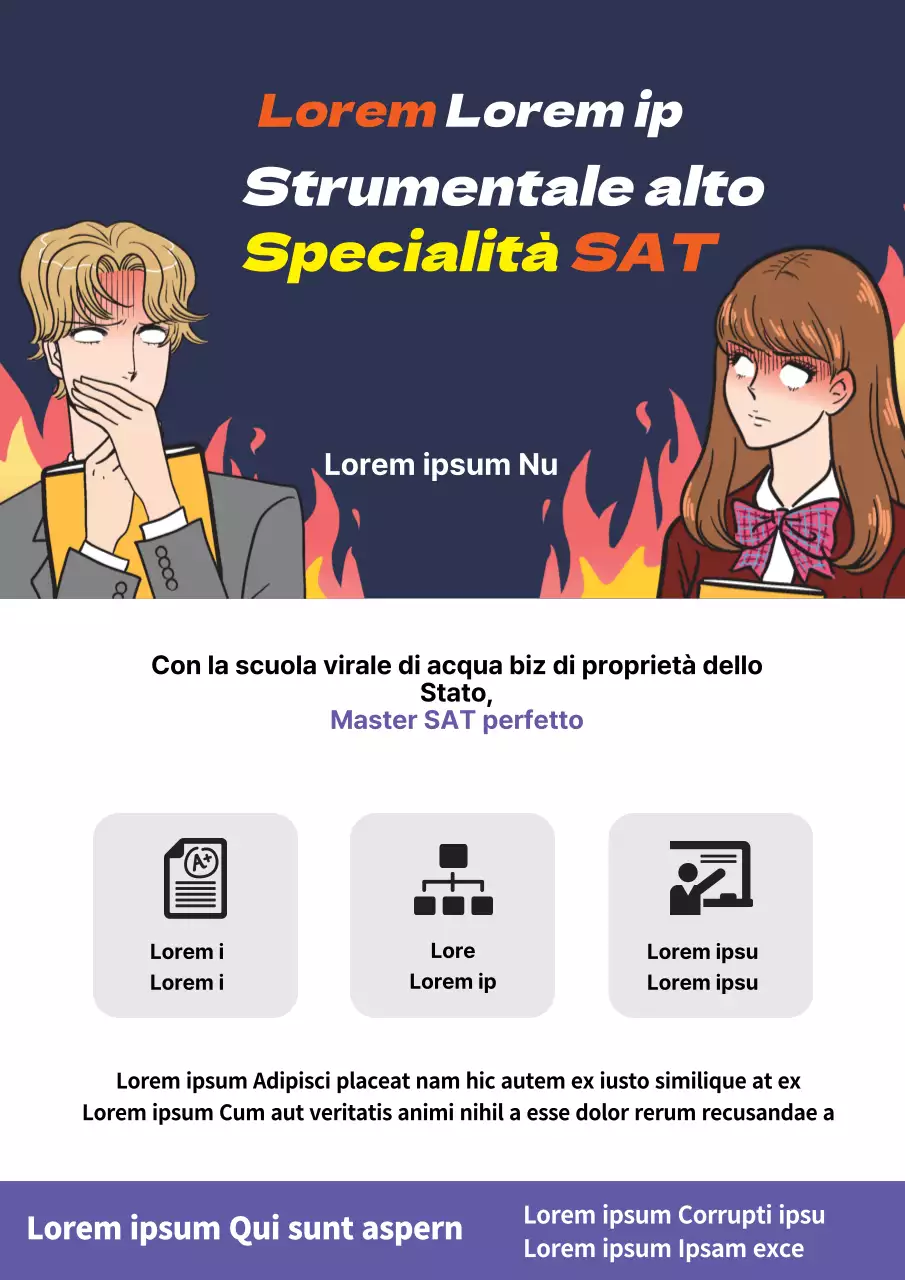 Promuovete il corso di preparazione agli esami della vostra scuola con illustrazioni manga