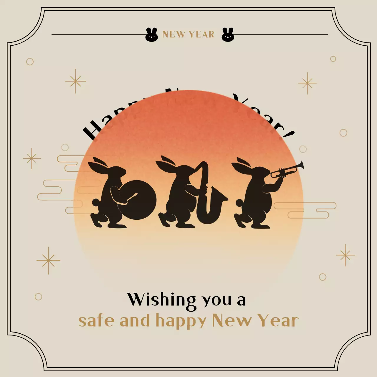 Orange Traditional New Year Invitation Instagram Post