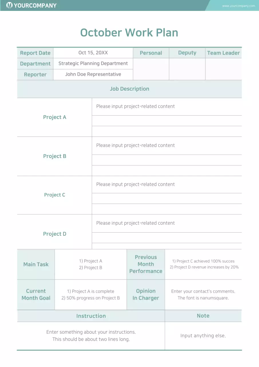 Teal Professional Work Plan Document