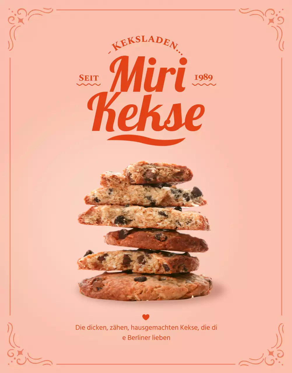 Bestellung von rosa und roten Keksen