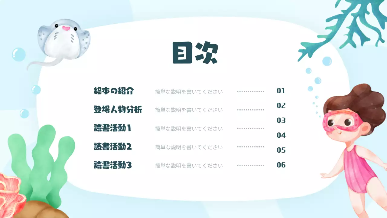 水色 楽しい 冒険 ポスター プレゼンテーション