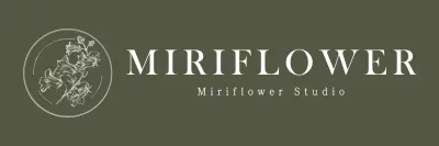 Black, emotional floral illustration emblem logo style for flower studio staff and experiences