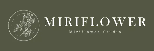 Black, emotional floral illustration emblem logo style for flower studio staff and experiences