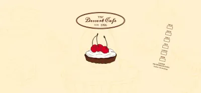Promote and inform cafes with an emotional logo in reddish brown and pale yellow.