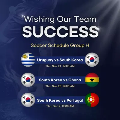 Navy Modern Soccer Schedule Announcement Social Media Post