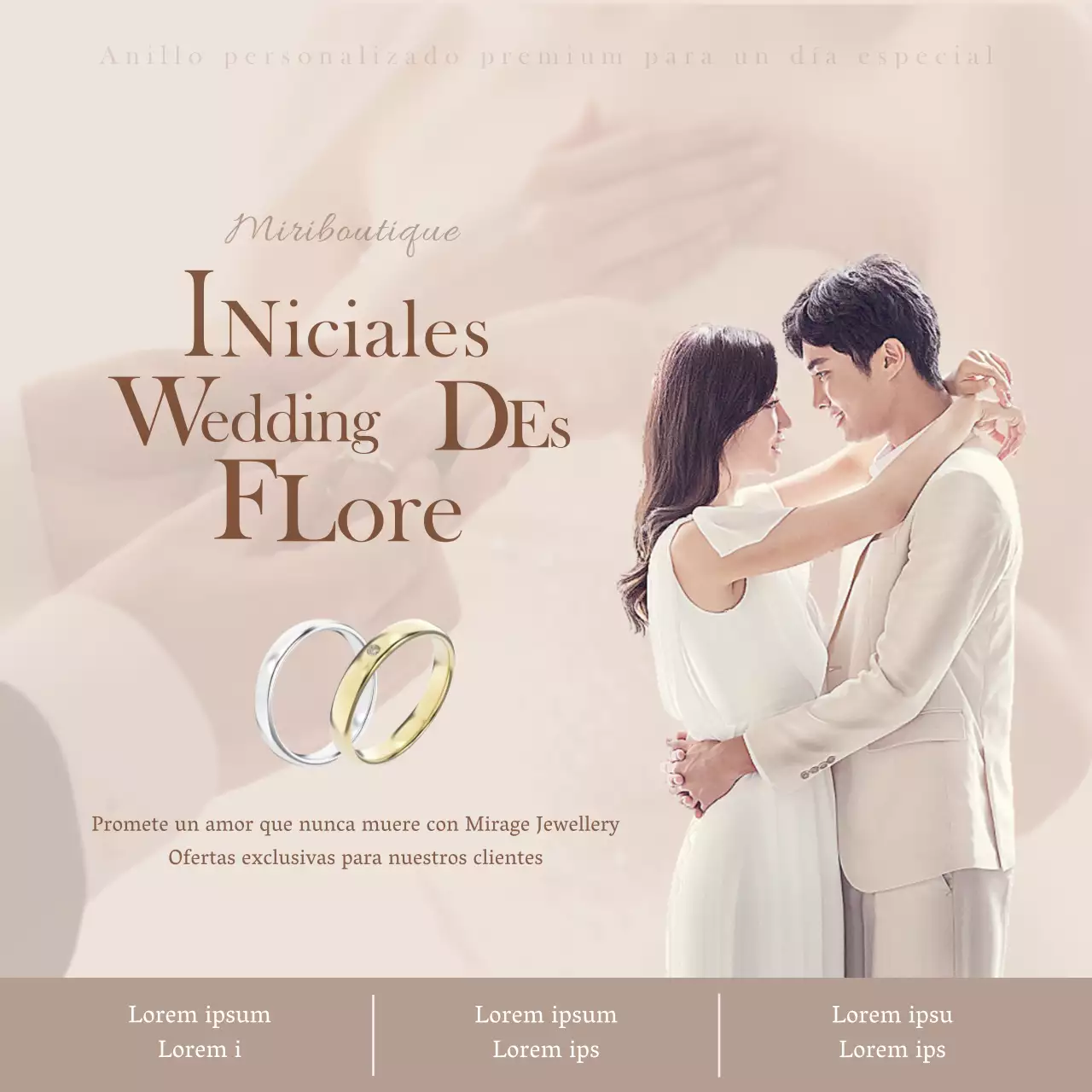 Promoción de alianzas personalizadas en tonos beige