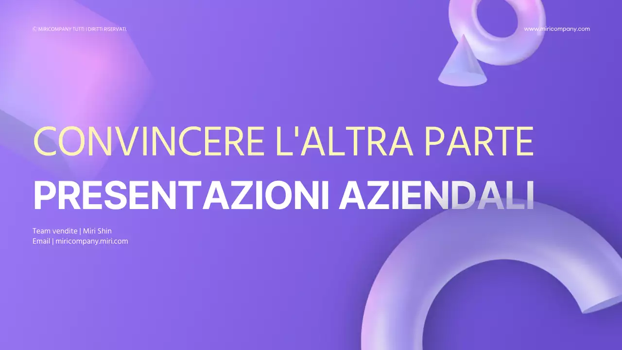 Forme 3D con sfumatura viola per presentazioni aziendali