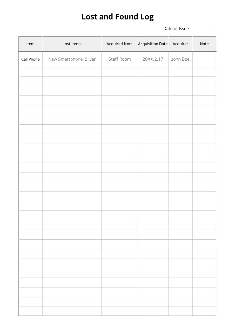 White Simple Log Document