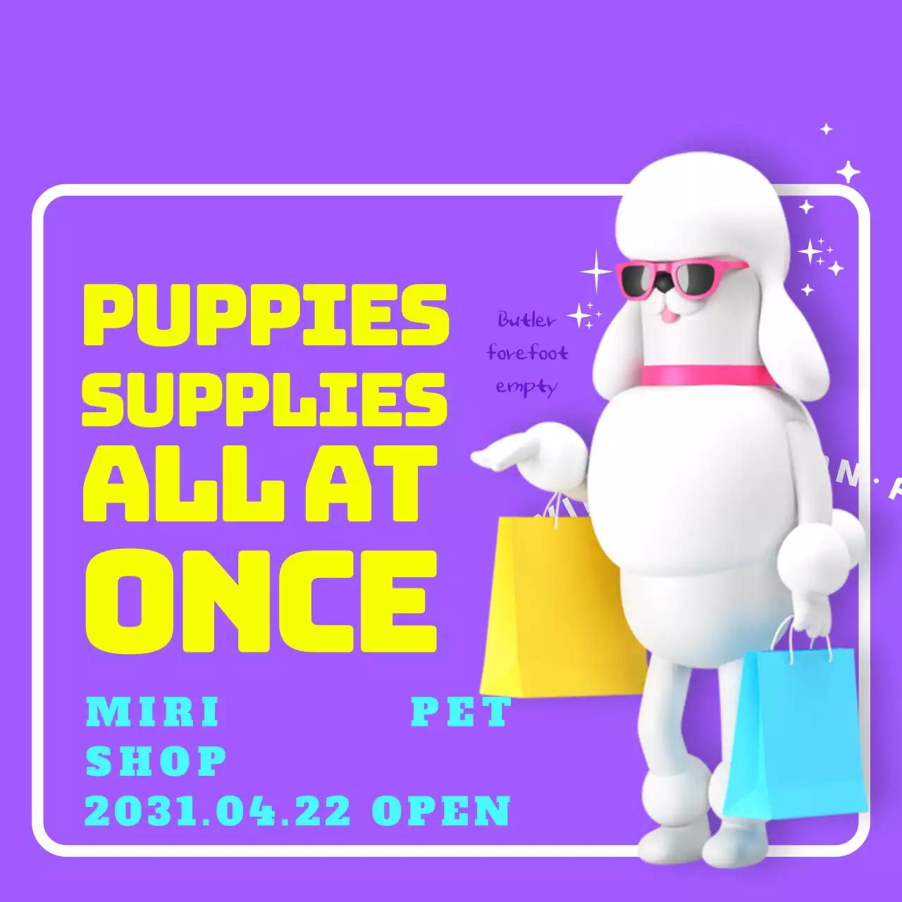 Purple Trendy Pet Promotion Social Media Post