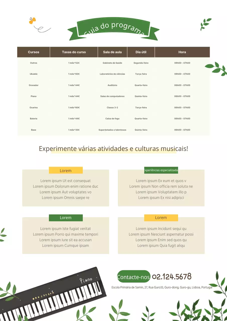 Detalhes do ensino pós-escolar