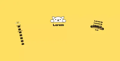 Gelbe Katze Illustration Pet Cafe