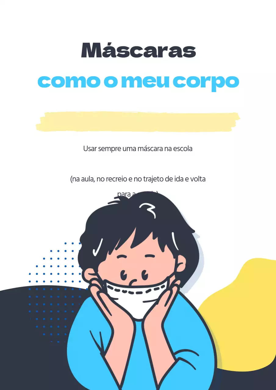 Cartaz sobre a vida escolar em Corona