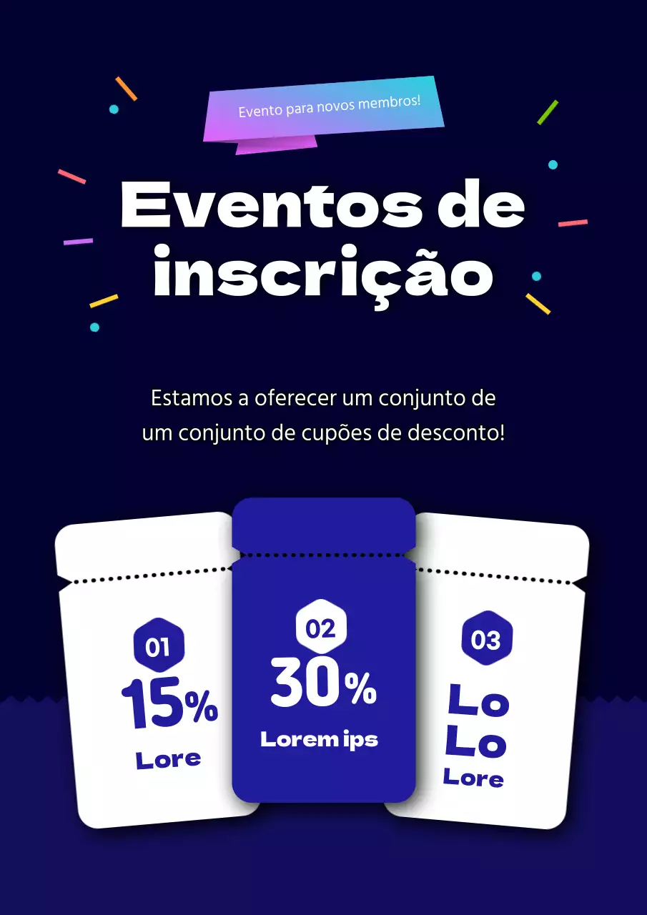 Anúncio de evento limpo, azul, de inscrição