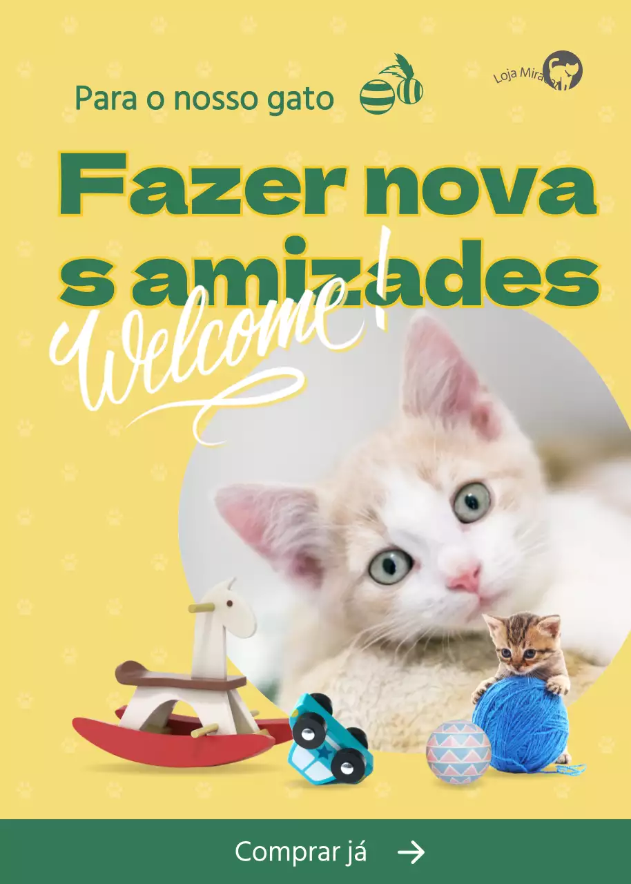 Promover a compra de um bonito brinquedo amarelo para gatos