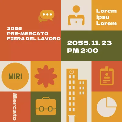 Fiera del lavoro di concetto a quadretti multicolori