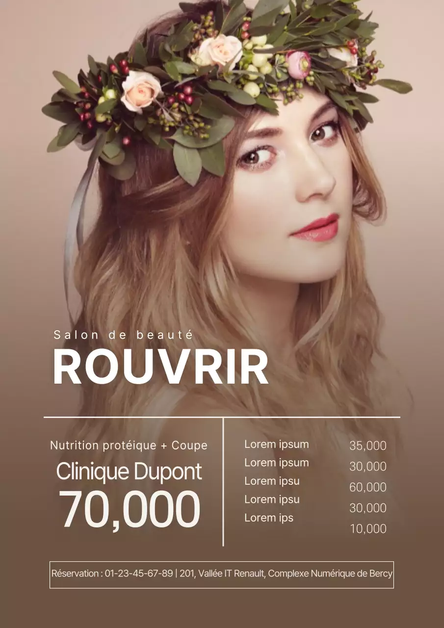 Salon de beauté à l'ambiance brune et apaisante